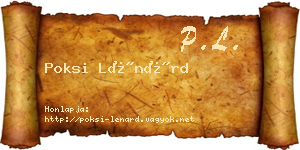 Poksi Lénárd névjegykártya